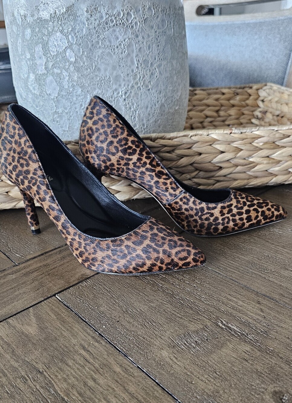 ANTONIO MELANI Leopard Print Pointed Stilettos- Brown, Black Womens Sz 6.5 & 9.5